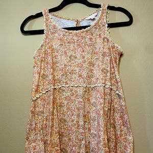Floral High Low Tank Top